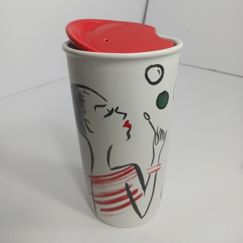 Starbucks Girl Blowing Bubbles  Coffee Travel Tumbler  Dot Collection 2015 Tea